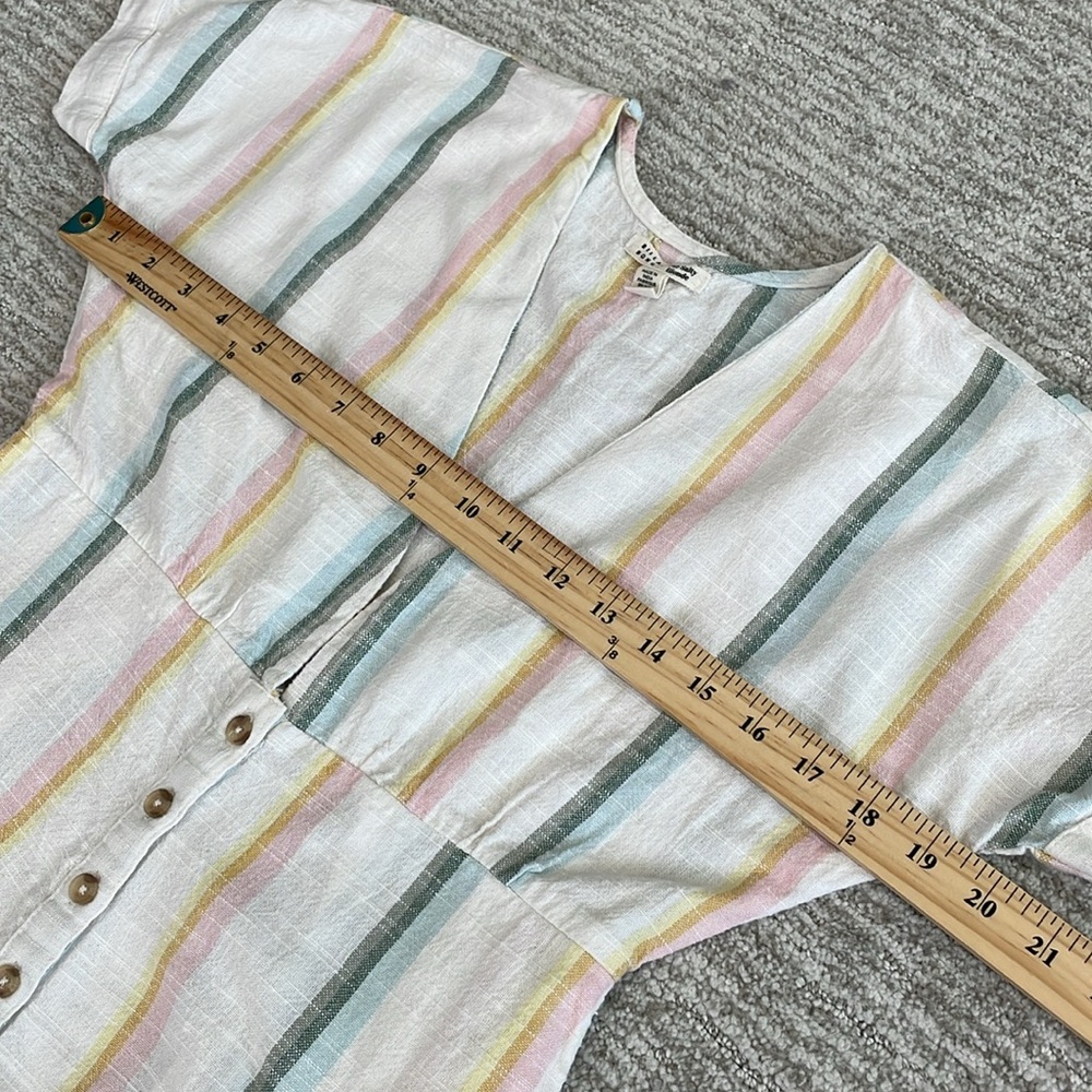 Billabong Salty Blonde Weaver Jumpsuit Size Small Rainbow Striped Crop Wide Leg - Picture 5 of 14